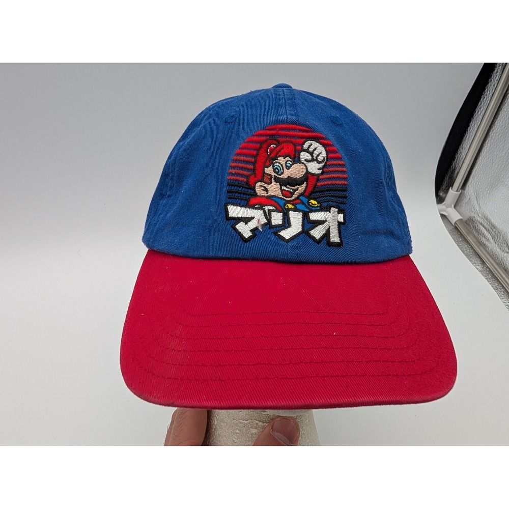 Nintendo Super Mario Bros Blue Red Adjustable Baseball Cap Japanese Text Hat